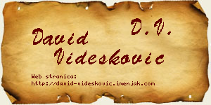 David Videsković vizit kartica